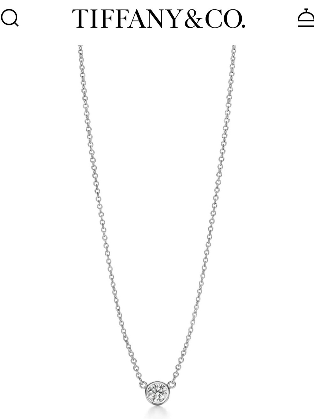 Tiffany & Co. Elsa Peretti® Diamond Solitaire Pendant Necklace in Platinum